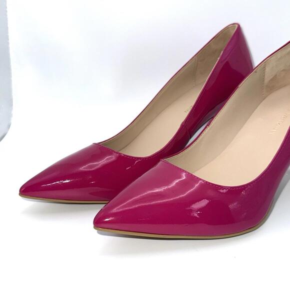 Stuart Weitzman Patent Leather Pointed Toe Pumps Hot Pink US 5B stiletto Heels - Picture 4 of 9
